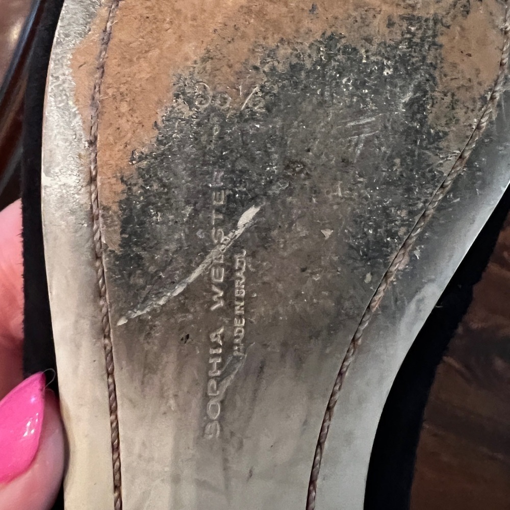 SOPHIA WEBSTER Black Flats Mulitcolor Crystal Butterfly - Picture 6 of 12
